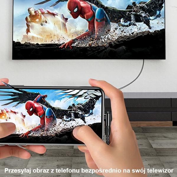 Kábel USAMS HDMI USB Apple Lightning U53 US-SJ442 2m čierna