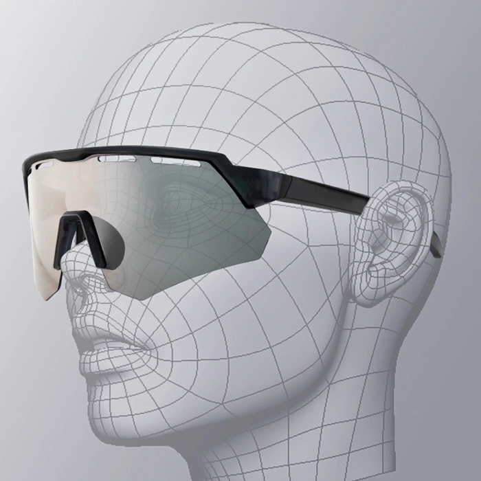 Rockbros Polarisierte Radbrille mit UV-Schutz und Korrektureinsatz - Grau