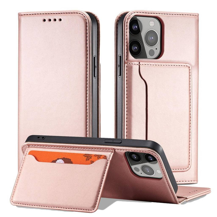 Étui pour cartes magnétiques pour Samsung Galaxy S23 Flip Wallet Stand Rose