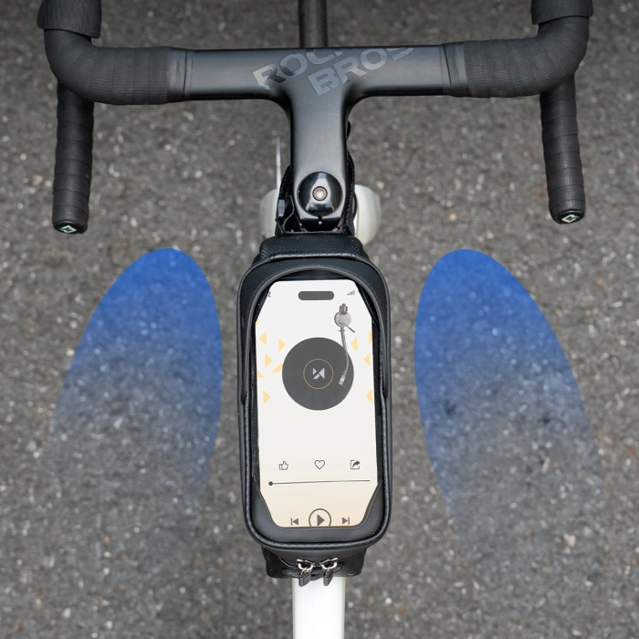 Wozinsky Fahrradtasche für den Rahmen, gepanzert, mit Handytasche, 1,7 l - schwarz