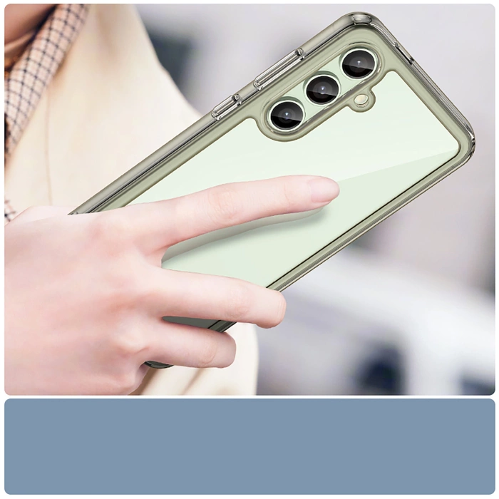 Outer Space Silikonhülle mit Gelrahmen für Samsung Galaxy S24 FE – Transparent und Schwarz