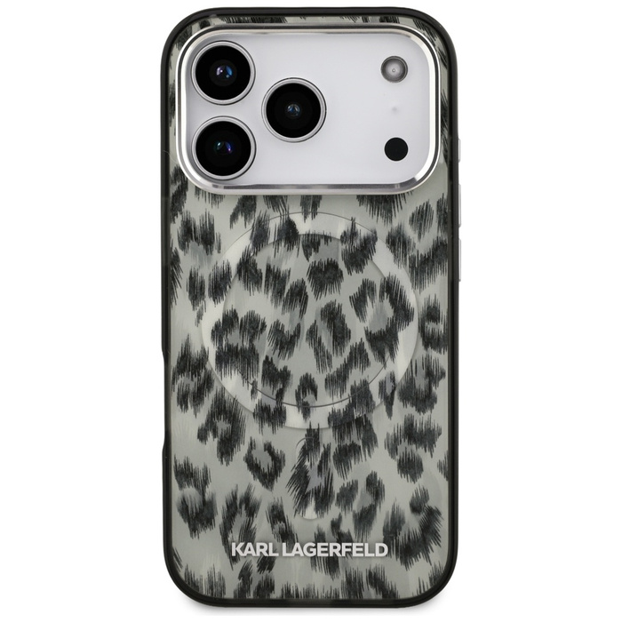 Etui Karl Lagerfeld IML Leopard Pattern  MagSafe do iPhone 17 Pro brązowy