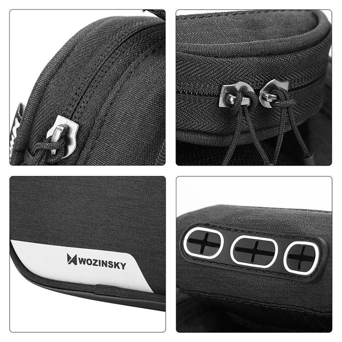 Wozinsky rámová taška na kolo + odnímatelný kryt na telefon do 6,5" 1,5l černý (WBB7BK)