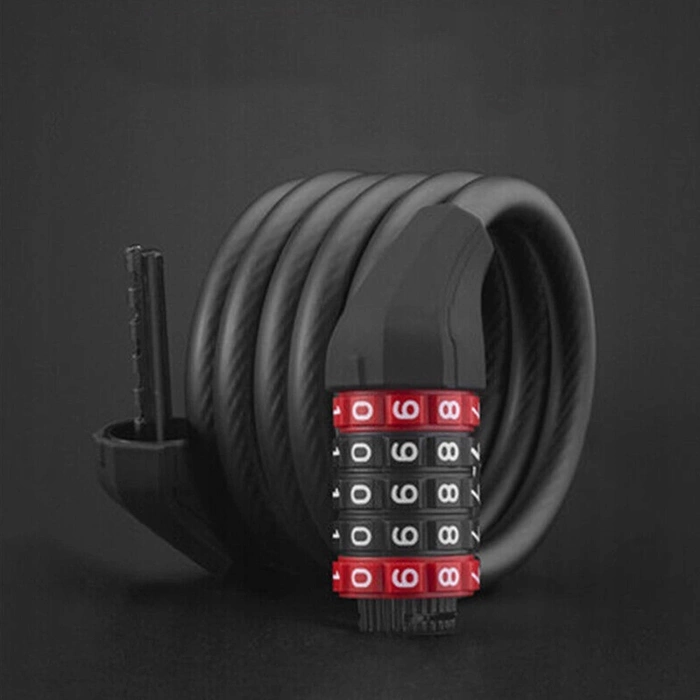 Antivol de vélo Rockbros RKS507-1BK avec combinaison 1,8 m - noir