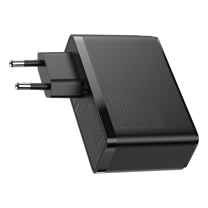 Baseus GaN2 Pro caricatore rapido da parete 100W USB / USB tipo C Quick Charge 4+ Power Delivery Nero (CCGAN2P-L01)