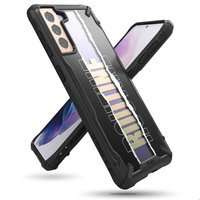 Custodia per PC Ringke Fusion X Design resistente con paraurti in TPU per Samsung Galaxy S21+ 5G (S21 Plus 5G) nero (routine) (XDSG0054)