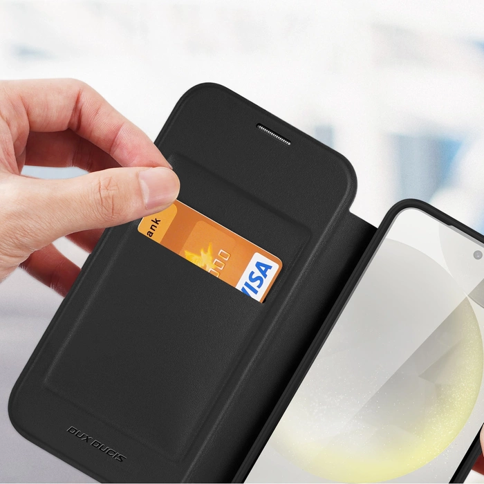 Custodia Dux Ducis Skin X Pro con anello magnetico/supporto per Samsung S24+ - nera