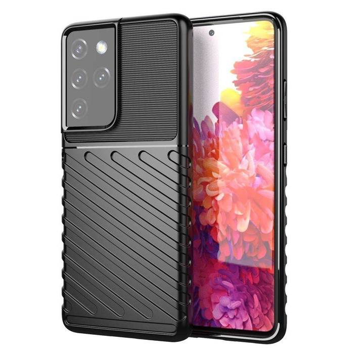 Custodia in TPU con custodia rigida e flessibile Thunder Case per Samsung Galaxy S22 Ultra nera