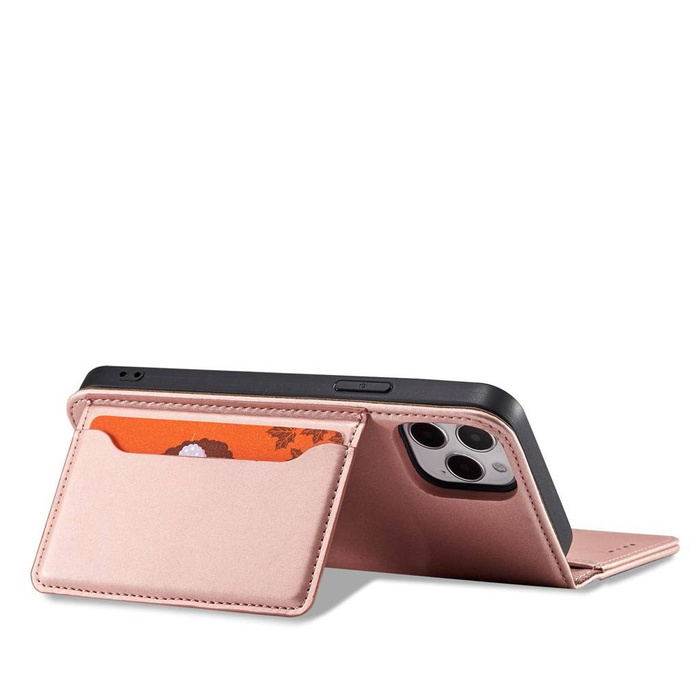 Pouzdro na magnetické karty pro iPhone 12 Pro Max Pouch Card Wallet Card Holder Pink