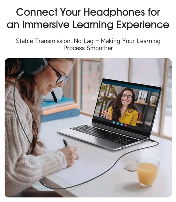 Kabel AUX Dudao L12S mini jack 3.5mm 1m 3 polowy stereo - czarny