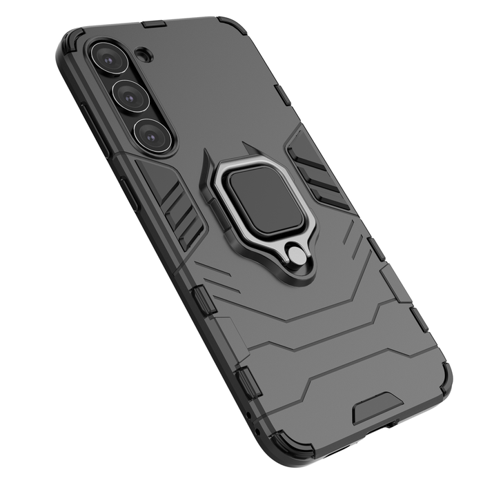Custodia Ring Armor per Samsung Galaxy S23+ cover blindata anello porta magnetico nero