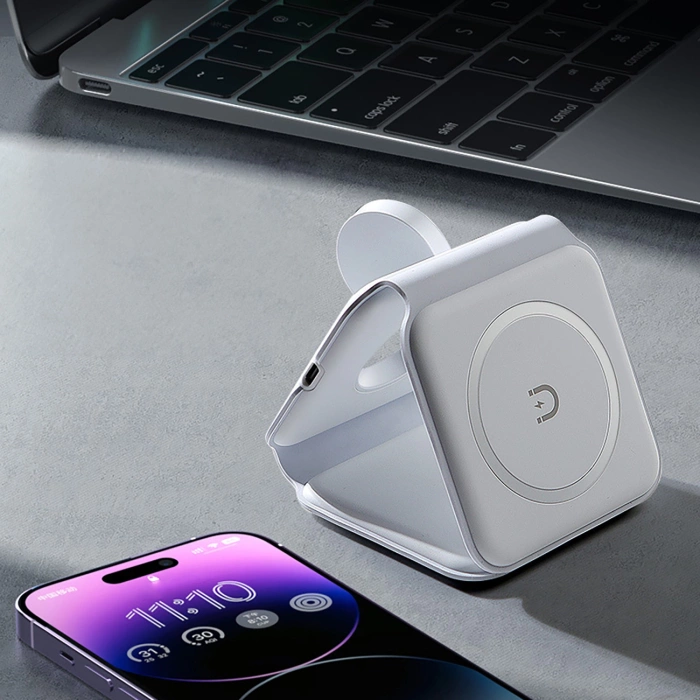 Chargeur inductif Dudao A11N 15W 3en1 - blanc