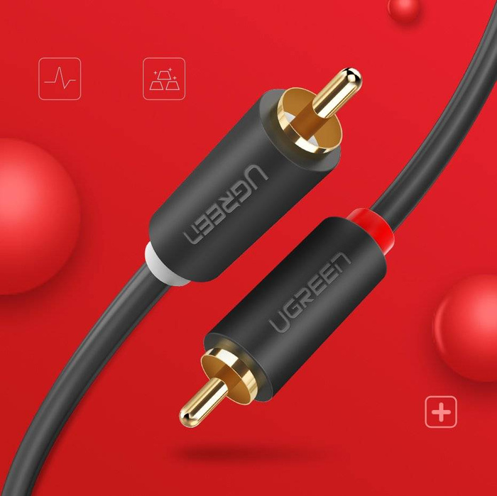 Ugreen kabel 2RCA stereo audio video kabel 2x Cinch 2m šedý (10518)