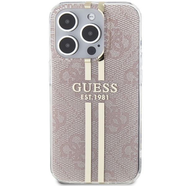 Etui Guess GUHCP14XH4PSEGP iPhone 14 Pro Max 6.7" różowy/pink hardcase IML 4G Gold Stripe Case