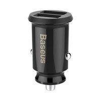Baseus Grain Autoladegerät CCALL-ML01 Mini-Ladegerät 2x USB-A 3,1A - Schwarz
