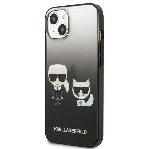 Hülle KARL LAGERFELD Apple iPhone 13 Mini Gradient Iconic Karl & Choupette Schwarz Hartcase