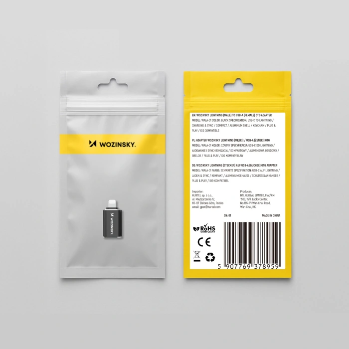 Adapter Wozinsky WALA-01 Lightning - USB-A OTG - czarny
