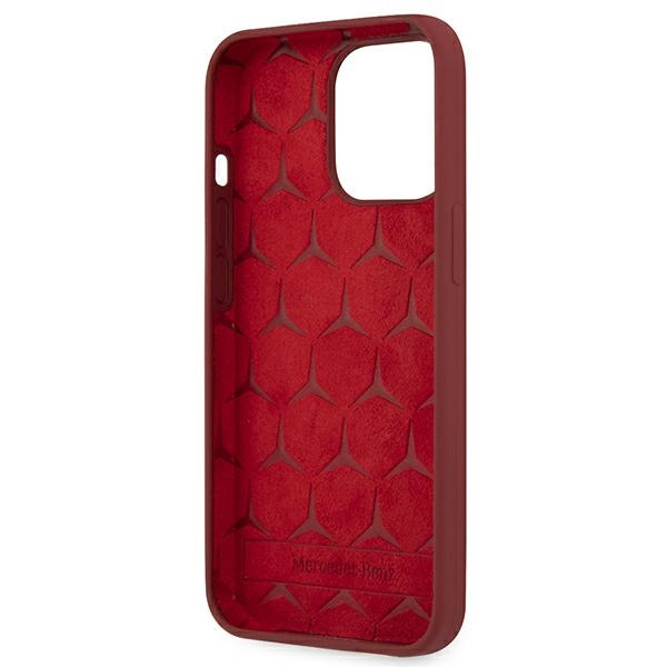 Telefontok MERCEDES Apple iPhone 13 13 Pro Silicone Line Red Hardcase