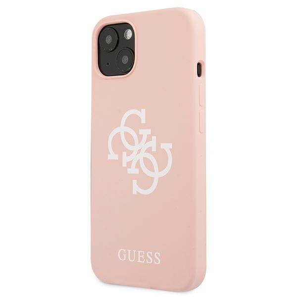 Hülle GUESS Apple iPhone 13 Mini Silikon 4G Logo Rosa Hardcase