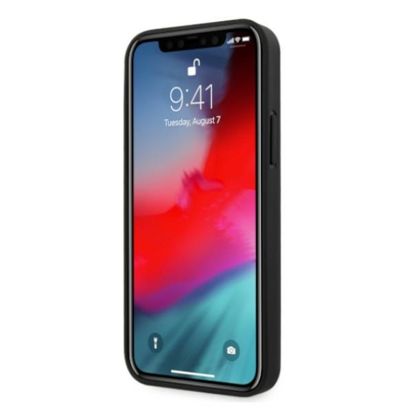 Coque BMW Apple iPhone 12 12 Pro Cuir Curve Perforé Rouge Hardcase