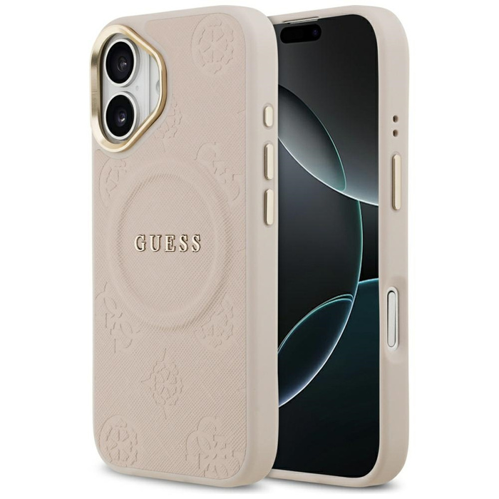 Etui Guess Peony Hot Stamp MagSafe do    iPhone 17 różowy