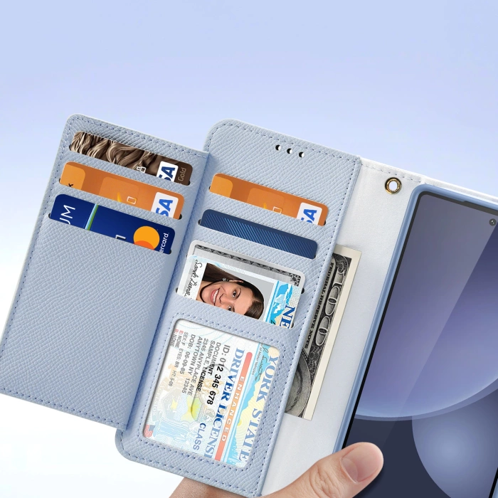 Dux Ducis Lawa Leather Case for Samsung Galaxy S25 Ultra with Detachable Magnetic Wallet - Blue