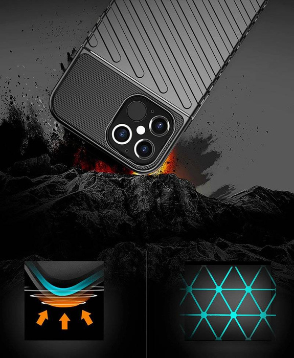 Thunder Case Flexibel Robuste Panzer Handyhülle TPU Schutzhülle für iPhone 12 Pro Max blau