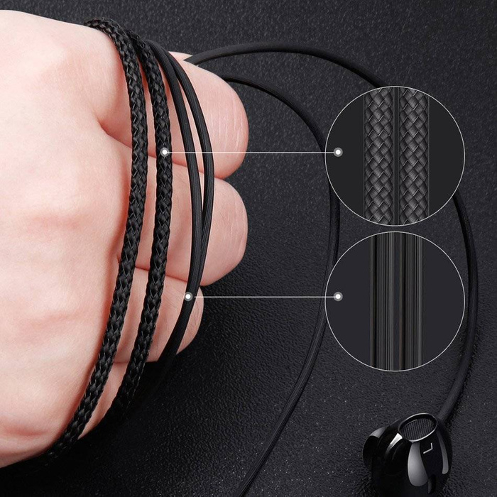 Baseus Encok H06 Lateral Earphones Earbuds Headphones with Remote Control silver (NGH06-0S)