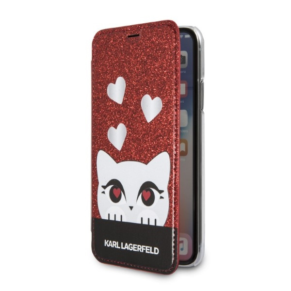 Funda Karl Lagerfeld Klflbkpxvdcre iPhone X/xs Rojo/rojo Libro Valentine Case