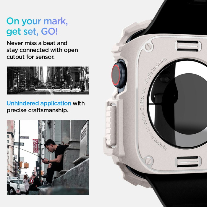 Funda Spigen Rugged Armor Apple Watch 10 (46 MM) BEIGE DUNA