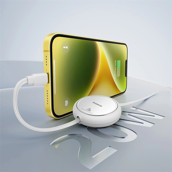 Baseus Free2Pull retractable USB-C / Lightning cable 20W 1m - white