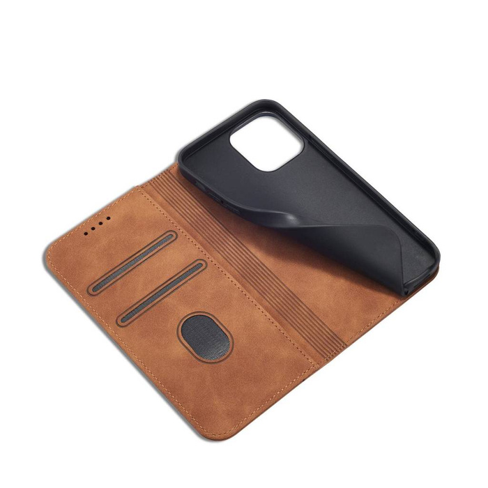 Magnet Fancy Case Case pro iPhone 13 Pro Cover Card Wallet Card Stand Card Brown