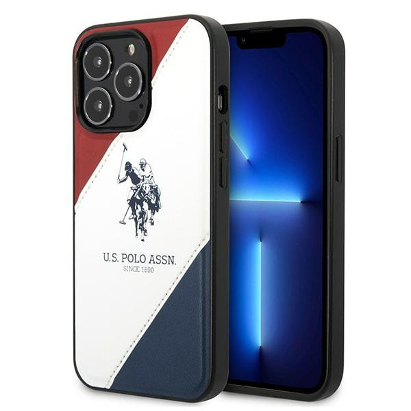 US Polo USHCP14LPSO3 iPhone 14 Pro 6.1" weiß/weiß Tricolor Geprägt