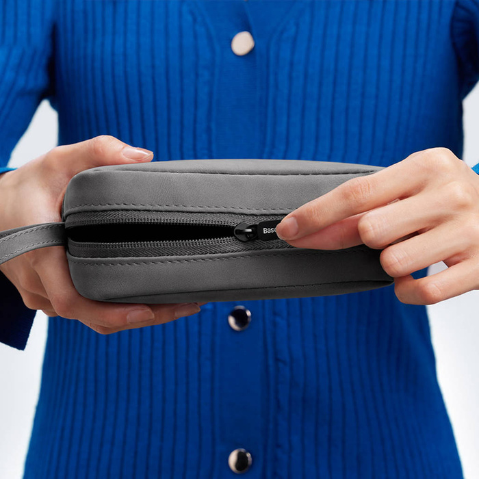 Baseus EasyJourney Series bolsa de viaje pequeña funda para teléfono, auriculares y otros objetos pequeños gris