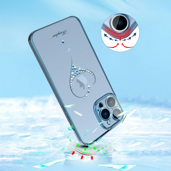 Kingxbar Wish Series etui ozdobione oryginalnymi Kryształami Swarovskiego iPhone 13 różowy