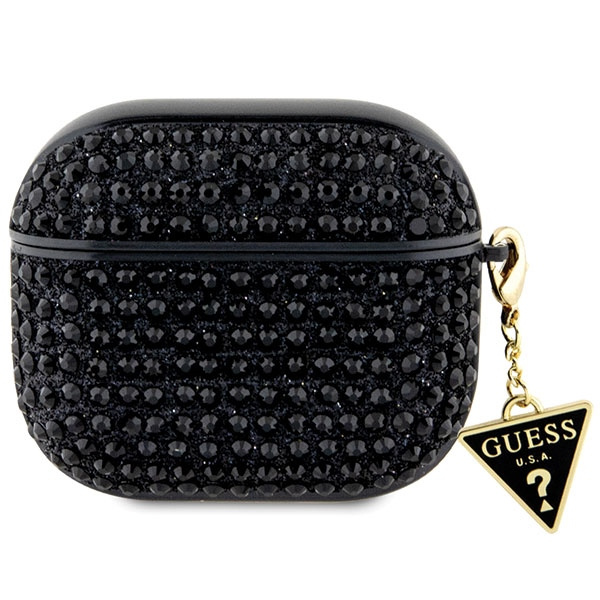 Guess GUA3HDGTPK Housse pour AirPods 3 noir/noir Rhinestone Triangle Charm