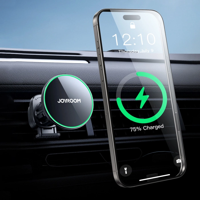 Joyroom JR-ZS412 holder with Qi2 15W charger, car, for air vent - black