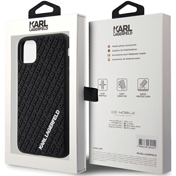 Case Karl Lagerfeld KLHCN613DMKRLK iPhone 11 / Xr 6.1" black/black hardcase 3D Rubber Multi Logo Case