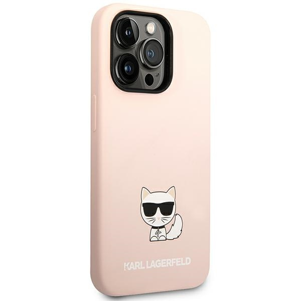 Hülle KARL LAGERFELD Apple iPhone 14 Pro Max Silicone Choupette Body Hellrosa Hartcase