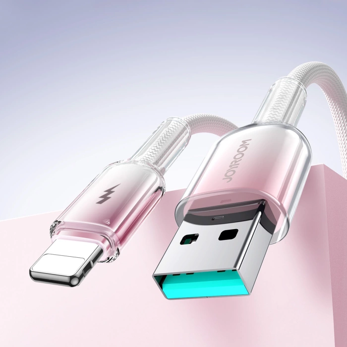Joyroom S-A42 Crystal-Clear Serie 3A USB-A – Lightning Kabel 1,2 m – Weiß