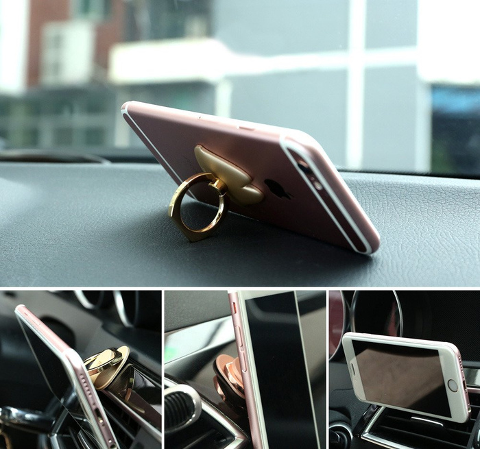 Remax Lips Ring support de téléphone en or