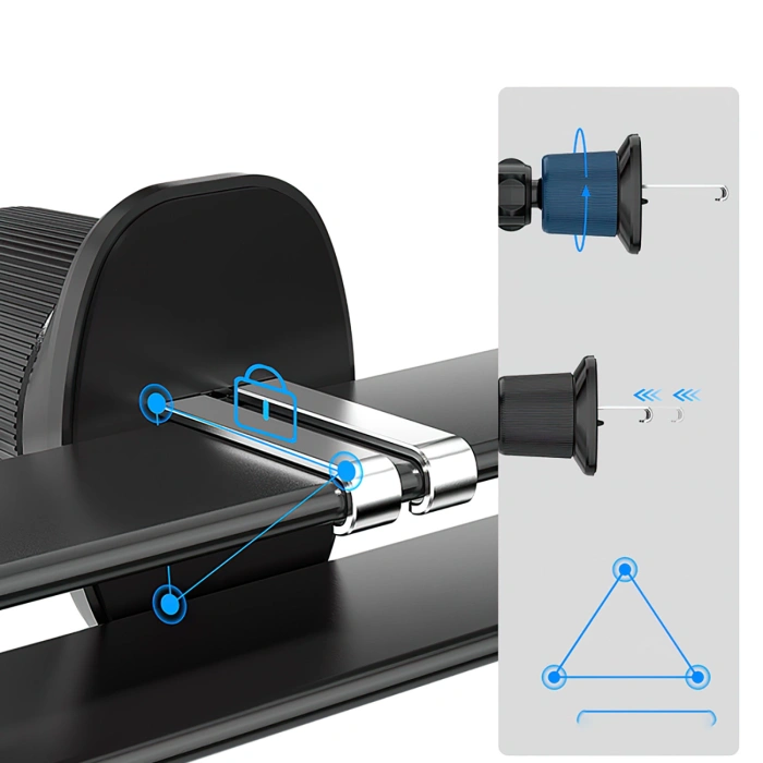 Uchwyt samochodowy Wozinsky WEDZ-3Y8S zaciskowy z ładowarką indukcyjną 15W do telefonu na kratkę nawiewu - czarny