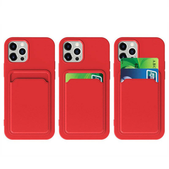 Custodia a portafoglio in silicone Card Case con porta documenti per iPhone 12 Pro Max arancione