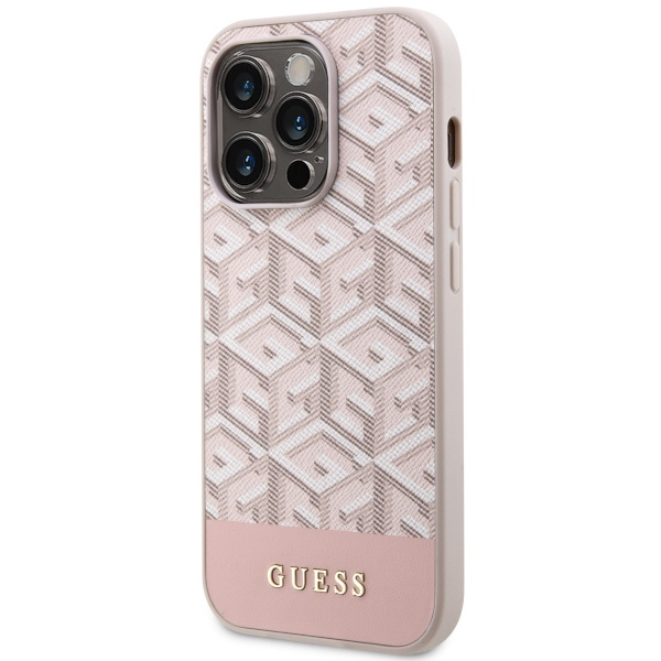 Hülle Guess GUHMP14LHGCFSEP iPhone 14 Pro 6.1" rosa/rosa hart case GCube Stripes MagSafe Case