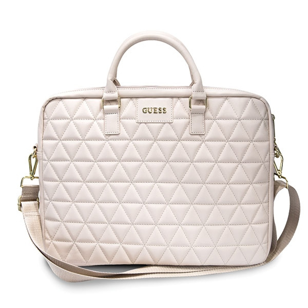 Guess GUCB15QLPK 15" rózsaszín/rózsaszín steppelt laptop táska