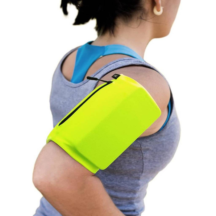 Brazalete tejido elástico brazalete running fitness S, verde