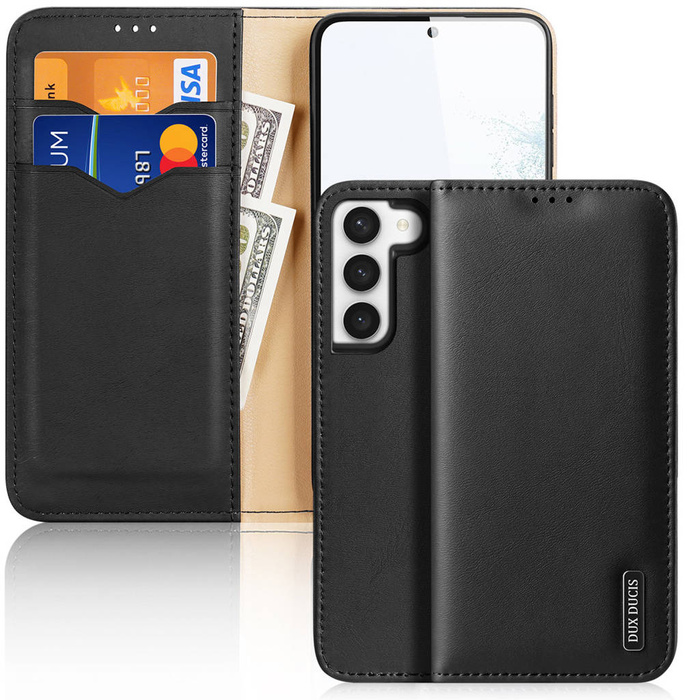 Dux Ducis Hivo obal Samsung Galaxy S23+ flipový kryt peněženka stojánek RFID zámek černý
