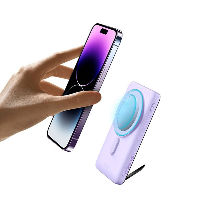 Support magnétique Baseus Banque d&#39;alimentation à charge rapide sans fil 10000mAh 20W Violet