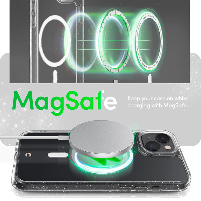 Case Spigen IPhone 14 PLUS CYRILL SHINE Mag MagSafe Glitter CLEAR