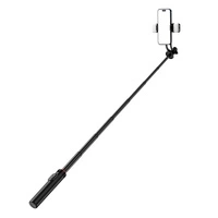 Selfie Stick WC12YDS Teleskopstativ 1,3 m aus Aluminiumlegierung mit Dual-Licht und Telefonhalter – Schwarz
